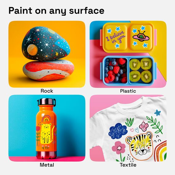 Artistro Acrylstifte Zeichenset für Stein, Holz, Stoff, Glas & Keramik – Wasserfest mit Doppelspitze – Perfekt zum Basteln, Malen & Dekorieren zu Christmas, Künstlerbedarf – 36 Farben