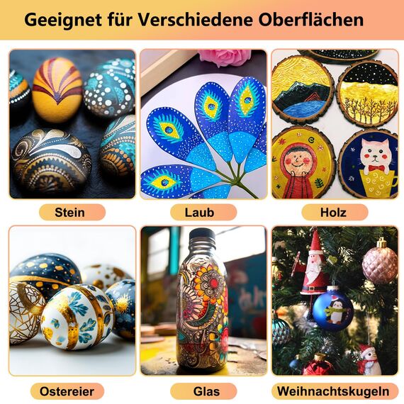 IVSUN Metallic Marker Stifte Set, 30 Dual tip Metallic Acrylstifte Wasserfest für Fotoalbum Gästebuch Hochzeit Scrapbook Schwarzes Papier Gold Stift zum Bemalen Steine Glas Holz Deko Ostereier Ostern