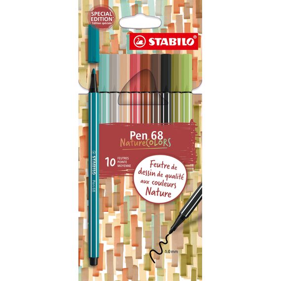 STABILO - Premium-Filzstift - Pen 68 NatureCOLORS - 10er Pack
