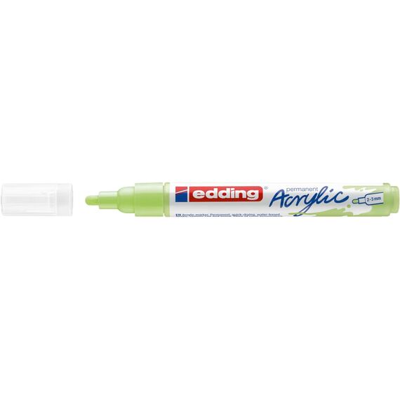 edding 5100 Acrylmarker medium - pastell-grün - 1 Acrylstift wasserfest - mittlere Rundspitze 2-3 mm - Acryl Farben zum Malen auf Leinwand, Malpapier und Holz - Acrylstifte für Steine