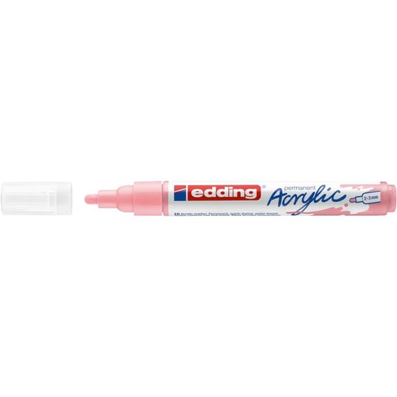 edding 5100 Acrylmarker medium - rosa - 1 Acrylstift wasserfest - mittlere Rundspitze 2-3 mm - Acryl Farben zum Malen auf Leinwand, Malpapier und Holz - Acrylstifte für Steine