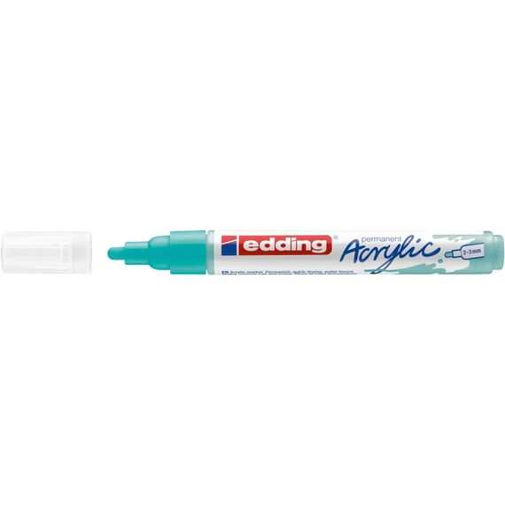 edding 5100 Acrylmarker medium - türkis - 1 Acrylstift wasserfest - mittlere Rundspitze 2-3 mm - Acryl Farben zum Malen auf Leinwand, Malpapier und Holz - Acrylstifte für Steine