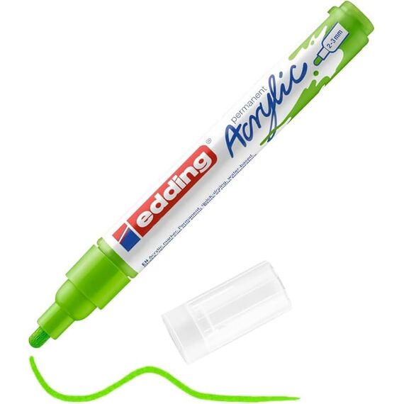 edding 5100 Acrylmarker medium - Acrylstift wasserfest - mittlere Rundspitze 2-3 mm - Acryl Farben zum Malen auf Leinwand, Malpapier und Holz (Neon Set)