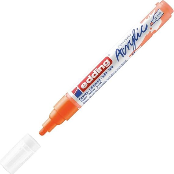 edding 5100 Acrylmarker medium - Acrylstift wasserfest - mittlere Rundspitze 2-3 mm - Acryl Farben zum Malen auf Leinwand, Malpapier und Holz (Neon Set)