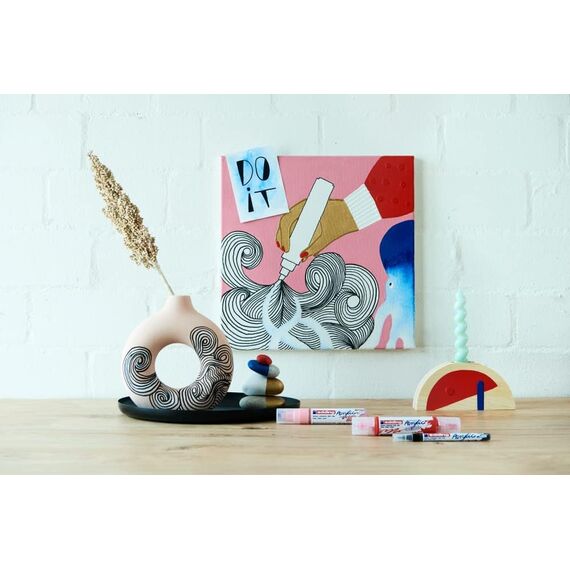 edding 5100 Acrylmarker medium - Acrylstift wasserfest - mittlere Rundspitze 2-3 mm - Acryl Farben zum Malen auf Leinwand, Malpapier und Holz (Pastell Set)