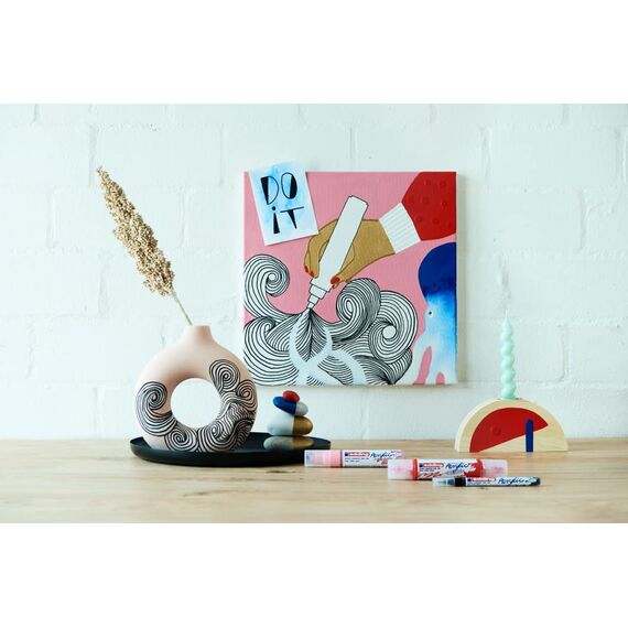 edding 5100 Acrylmarker medium - türkis - 1 Acrylstift wasserfest - mittlere Rundspitze 2-3 mm - Acryl Farben zum Malen auf Leinwand, Malpapier und Holz - Acrylstifte für Steine