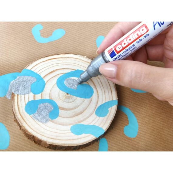 edding 5100 Acrylmarker medium - grau - 1 Acrylstift wasserfest - mittlere Rundspitze 2-3 mm - Acryl Farben zum Malen auf Leinwand, Malpapier und Holz - Acrylstifte für Steine