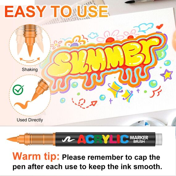 Laconile 288 Farben Acrylstifte Set – Acrylmarker mit Direct Liquid Design, CD-Tasche zum einfachen Tragen für Steine, Glas, Holz, Kunststoff, Keramik – Ideal für Kinder und Erwachsene