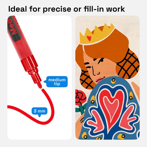 Artistro Acrylstifte, Acryl Stifte zum Bemalen von Steinen, Felsen, Keramik, Glas, Holz, Stoff, Leinwand, Porzellan, Metall, 12-er Set Acryl Marker Medium Spitze (2mm)