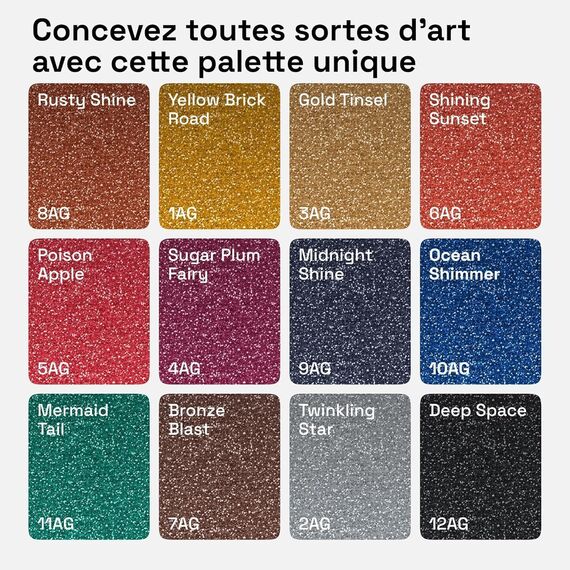 Artistro 12 Glitzer-Farbstifte, funkelnd und glänzend, zum Bemalen von Steinen, Stein, Keramik, Glas, Holz, Stoff, Scrapbooking, Basteln, Ausmalen, Acryl-Glitzermarker, mittlere Spitze 3,0 mm
