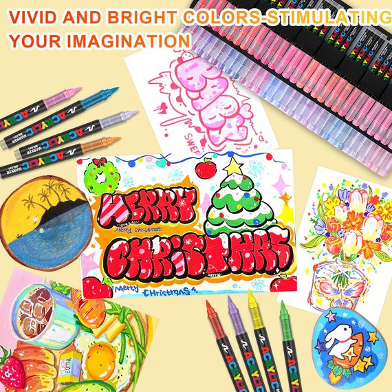 Laconile 288 Farben Acrylstifte Set – Acrylmarker mit Direct Liquid Design, CD-Tasche zum einfachen Tragen für Steine, Glas, Holz, Kunststoff, Keramik – Ideal für Kinder und Erwachsene