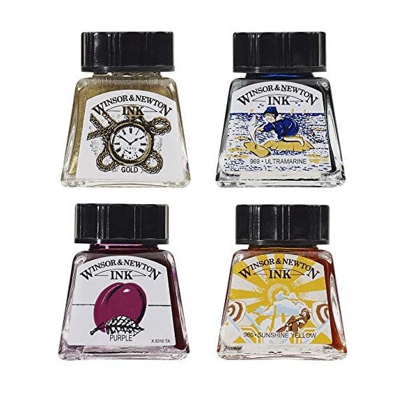 Winsor & Newton ROW Zeichenfarbe, Flasche, 14 ml, 617 Silber, Serie 2