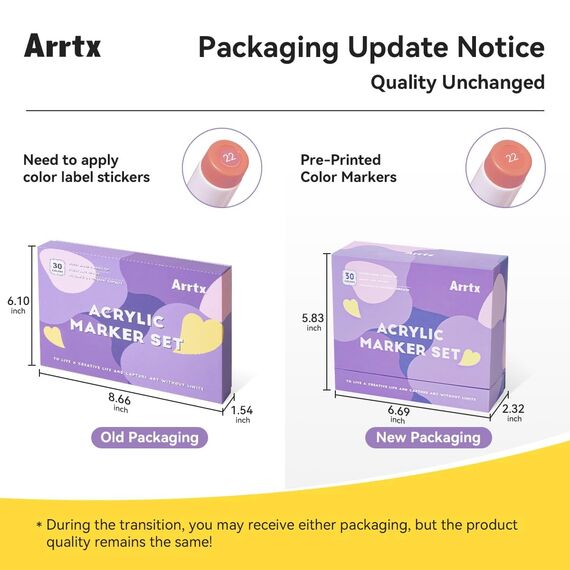 Arrtx Acrylstifte für Steine Bemalen, 30 Farben Acrylstifte Marker Pinsel Spitze, Permanent Filzstifte für Steine malerei, Keramik, Glas, Holz, Metall, Leinwand, DIY Fotoalbum