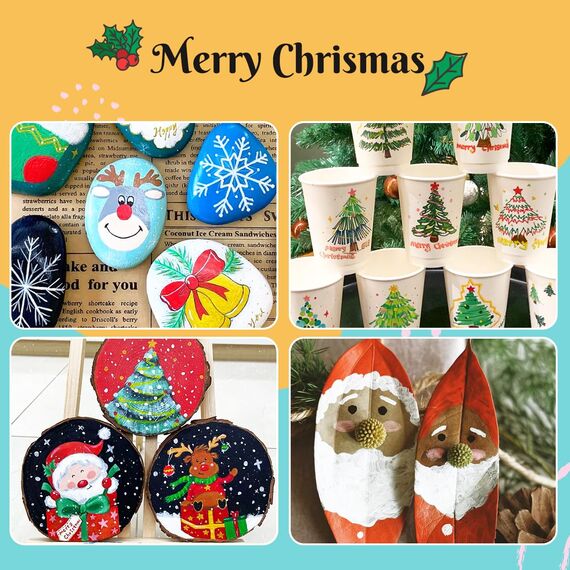 Arrtx Acrylstifte für Steine Wasserfest-36 Farben Stifte Steine Bemalen, Pinsel Spitze Acrylmarker Zum Bemalen Acrylmarker für malerei, Keramik, Glas, Holz, Metall, Leinwand, DIY Fotoalbum