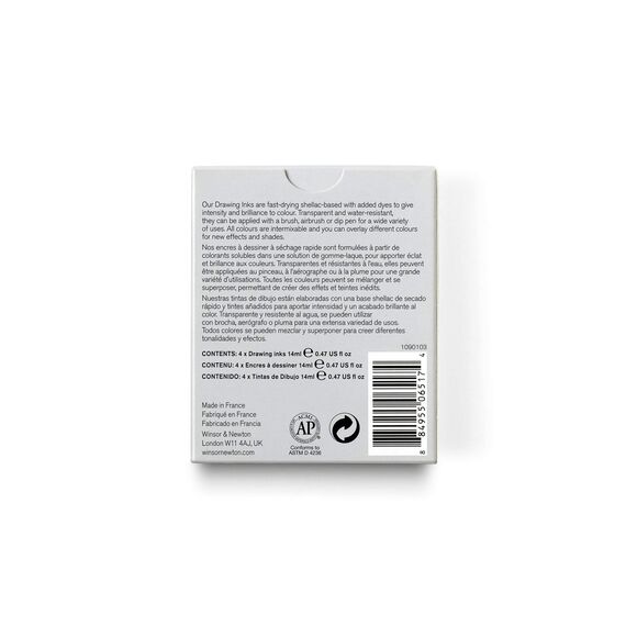 Winsor & Newton 1090106, 4 Zeichentuschen