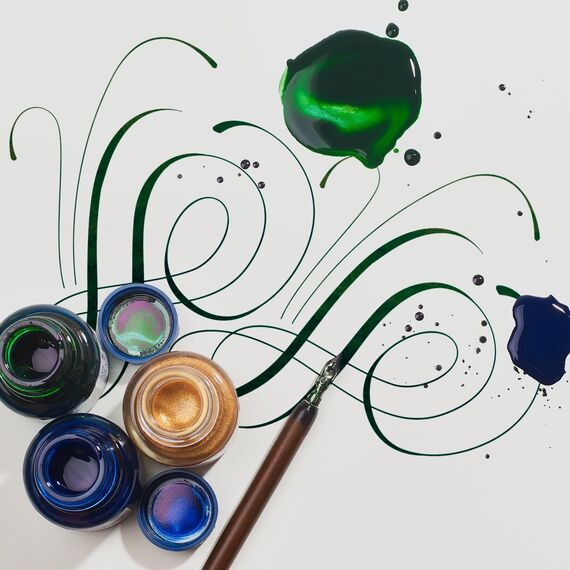 Winsor & Newton 1111744 Kalligraphie Tuschen (für Füllfederhalter oder Schreibfedern, untereinander mischbar, lichtecht, beständige Farbe) 30 ml Flasche gelbocker