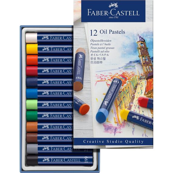 FABER-CASTELL 127012 - Permanente Ölpastellkreide STUDIO QUALITY, 12er Etui