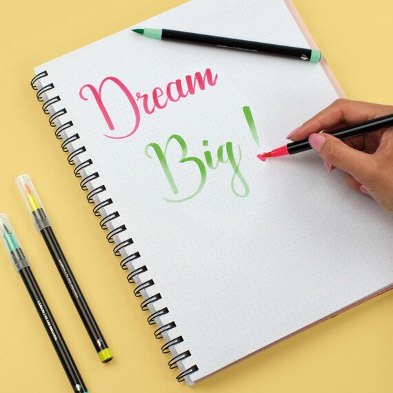 LEGAMI - 12er Set Filzstifte Mit Pinselspitze, Flexible Nylonfaserspitze, Für Flüssige Züge und Variable Breiten, Markerdurchmesser 1 cm