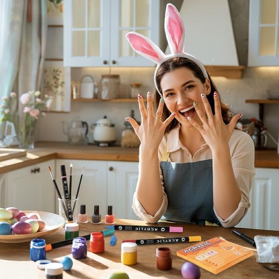 Colpart-48 Farben Acrylstifte für Stein,nail, Holz, Glas, Keramik, Kunststoff und Leinwand – Künstlerisches Material für Erwachsene-Nail Art Marker