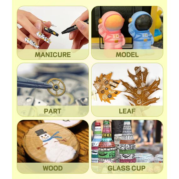 Huifoo Metallic Stifte,12 Farben Dual tip Metallic Marker Stifte Set,Acrylstifte für Steine Wasserfest für Steine Holz,Glas,Leinwand,Stein,Stoff,DIY Fotoalben,Keramik