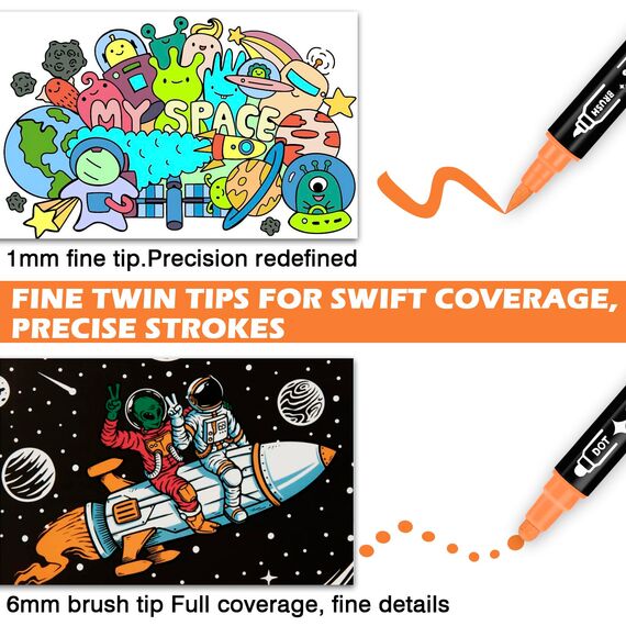 colpart Acrylstifte Set 26 Farben- Acrylstifte für Steine Wasserfest,Stifte Steine Bemalen Ostereier Wasserfeste zum bemalen Für Kunststoff Glas Holz Keramik Metall Reifen Leinwand.