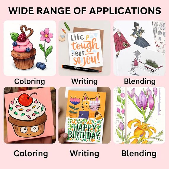 colpart colpart120+2Farben Alkohol Marker Brush Tip Set Filzstifte Permanenter für Manga, Design, Malerei, Zeichnung, Twin Marker Stifte zum Zeichnen und Malen für Erwachsene