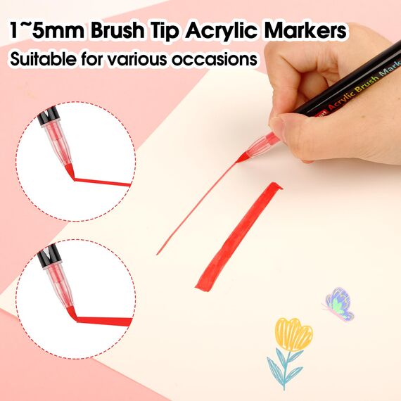 colpart Acrylfarbe Stifte-Acrylstifte für Steine Wasserfest 36Farben Acrylic Marker Set für Holz Rock,Keramik, Glas, Leinwand, Metall, DIY Kunsthandwerk