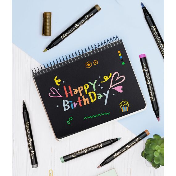 Huifoo Metallic Stifte,12 Farben Dual tip Metallic Marker Stifte Set,Acrylstifte für Steine Wasserfest für Steine Holz,Glas,Leinwand,Stein,Stoff,DIY Fotoalben,Keramik