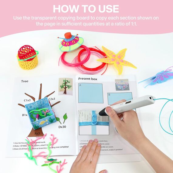 SONGTIY 3D Malerei Zeichenbuch, 40 Muster wiederverwendbare Malerei Graffiti-Schablone, kreative Schablonen Formen mit einer PVC-Platte für Anfänger und Handwerker, Geburtstag DIY Ideen Geschenk