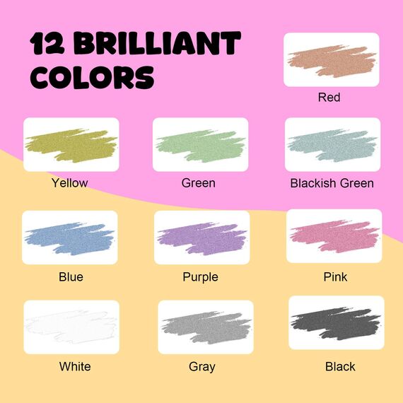 Metallic Marker Stifte,10 Dual Tip Metallic Acrylstifte Wasserfest,Metallischen Marker Set für Gästebuch, DIY Scrapbook,Goldstift für Holz,Glas,Steine,Keramik,Papier,Kunsthandwerk