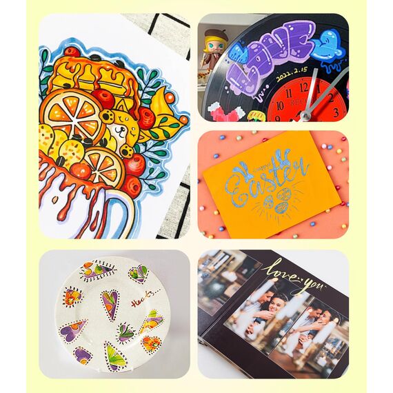 Huifoo Metallic Stifte,12 Farben Dual tip Metallic Marker Stifte Set,Acrylstifte für Steine Wasserfest für Steine Holz,Glas,Leinwand,Stein,Stoff,DIY Fotoalben,Keramik