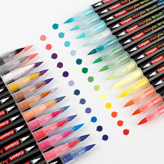 colpart Acrylfarbe Stifte-Acrylstifte für Steine Wasserfest 36Farben Acrylic Marker Set für Holz Rock,Keramik, Glas, Leinwand, Metall, DIY Kunsthandwerk