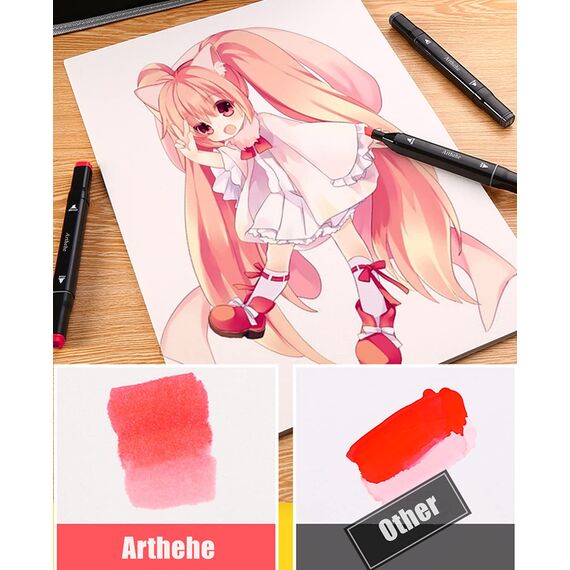 ARTHEHE 168 Farben Marker Set, Schnell Alkohol Marker Set für Erwachsene Marker Stifte Set für Manga/Design/Schule mit Lagerbasis(168 Pcs)