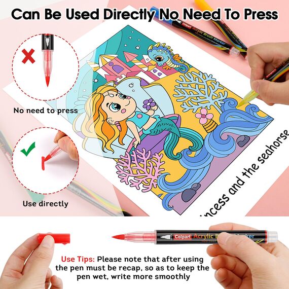 Acrylstifte für Steine Wasserfest-12 Farben Nail Art Marker ostereier zum bemalen für Lettering, Kartenherstellung, Rock Malerei, Stein, Keramik, Glas, Holz, Leinwand, Metall, DIY Kunsthandwerk