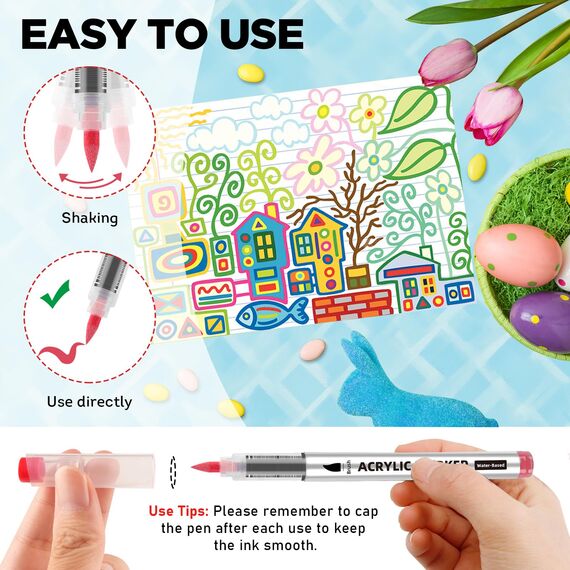 colpart Pens Acrylstifte für Steine wasserfest-168 Farben Steine Bemalen Doppelendige Acrylic PaintPermanent Marker Stift Für Kunststoff Glas Holz Keramik Metall Reifen Leinwand.