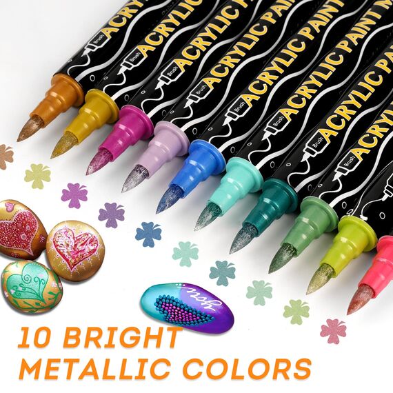 colpart Acrylstifte für Steine wasserfest-72Bagtype-ostereier zum bemalen Doppelendige Acrylic PaintPermanent Marker Stift Für Kunststoff Glas Holz Keramik Metall Reifen Leinwand.