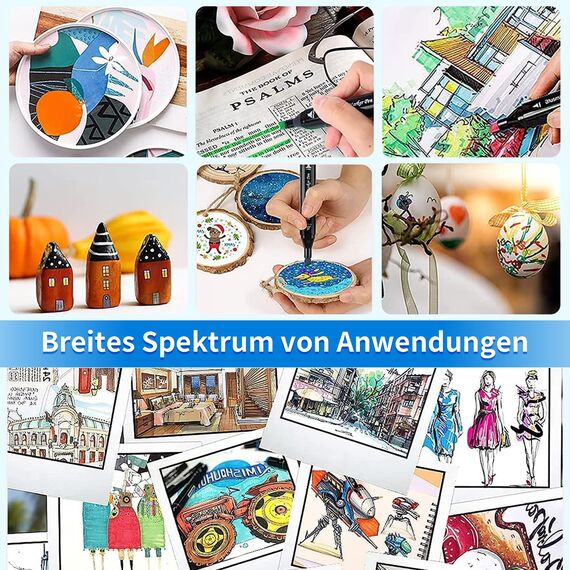 Aoriyar Marker Stifte 80 Farben, Alkohol Kunst Marker Färben Künstler Stifte Dual Tip Marker Stifte Set für Erwachsene Studenten Manga Skizze Zeichnen Skizzieren Unterstreichung Illustration Malerei