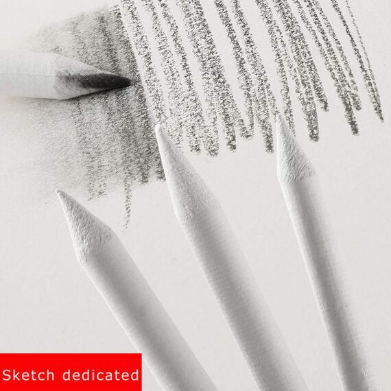 6 Stück Papierwischer Bleistife, 4/6/9/10/12/13mm Doppelköpfe Papier Stift Weiß Art Papier Stümpfe für Zeichnen DIY