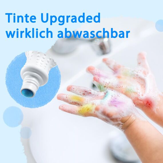 Ohuhu Bingo Dabbers, 8 Farben Auswaschbar Dot Marker für Kinder (40 ml) mit einem leeren 30 Seiten Kinder Activity Book für Vorschule ungiftig Wasser-basierte Punkt-Kunstmarker