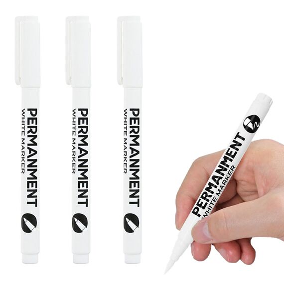 Sugeru 3pcs Stifte-Weißer-2mm Acrylstifte fein,Acrylmarker feine Rundspitze 1mm,Wasserbasiert Lackstift Weiß,Lichtecht und Wasserfest,für Stein,Keramik,Glas,Holz,Leinwand,nahezu alle Untergründe