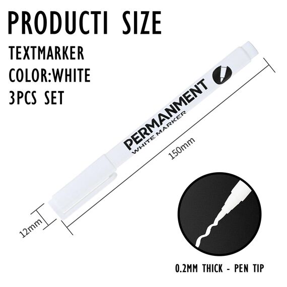 Sugeru 3pcs Stifte-Weißer-2mm Acrylstifte fein,Acrylmarker feine Rundspitze 1mm,Wasserbasiert Lackstift Weiß,Lichtecht und Wasserfest,für Stein,Keramik,Glas,Holz,Leinwand,nahezu alle Untergründe