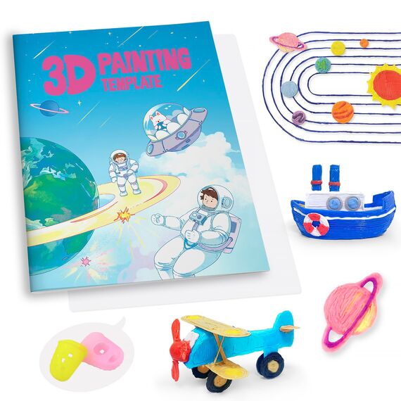 SONGTIY 3D Malerei Zeichenbuch, 40 Muster wiederverwendbare Malerei Graffiti-Schablone, kreative Schablonen Formen mit einer PVC-Platte für Anfänger und Handwerker, Geburtstag DIY Ideen Geschenk