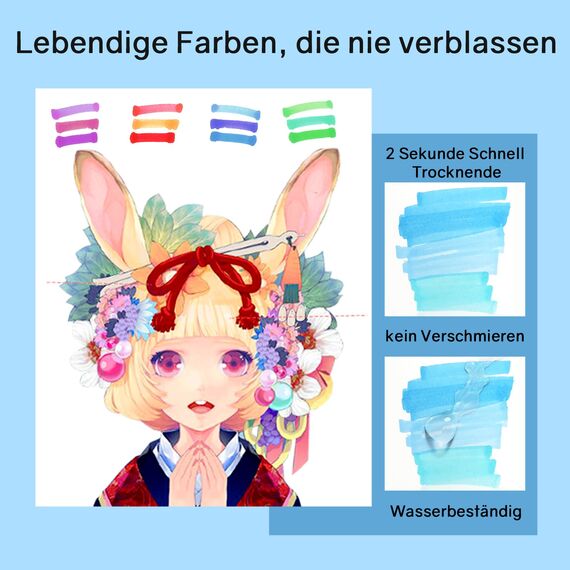 Vokiuler 204 Farben Marker Stifte, Alkohol Marker mit kreativer App, Twin Marker Set für Erwachsene, Künstler und Illustratoren, Als Geschenk mit Tragetasche
