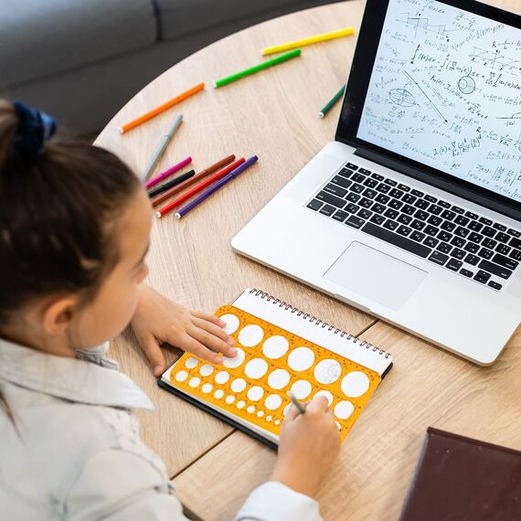 RIVIEVAL Kreisschablone Kreisschablone Kunststoffschablone Zeichenschablone mit 36 Kreisen Kreislineal zum Zeichnen Messen Gestalten (Orange)