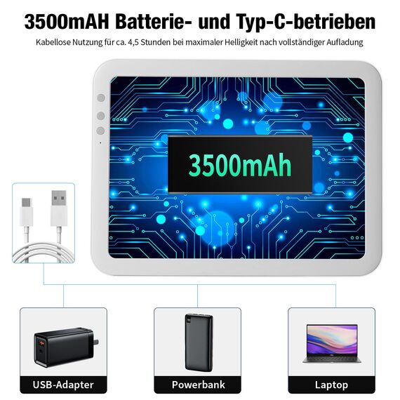 elice Wiederaufladbarer A3 Leuchttisch,8120Lux Super hell LED-Lichtpad mit 3500mAH Batterie,6 Dimmstufen und 3 Farbtemperaturen light pad für Diamond Painting,Zeichenbrett für Zeichnen,Skizzieren