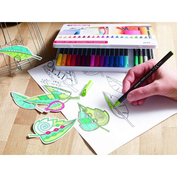 edding 1200 Fasermaler fein - schwarz - Packung mit 3 Stiften - Rundspitze 1 mm - Filzstift zum Zeichnen und Schreiben - für Schule, Mandala