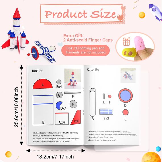 SONGTIY 3D Malerei Zeichenbuch, 40 Muster wiederverwendbare Malerei Graffiti-Schablone, kreative Schablonen Formen mit einer PVC-Platte für Anfänger und Handwerker, Geburtstag DIY Ideen Geschenk