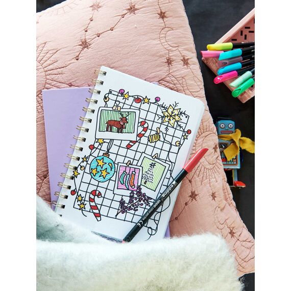 edding 1200 Fasermaler fein - schwarz, rot, blau - Packung mit 3 bunten Stiften - Rundspitze 1 mm - Filzstift zum Zeichnen und Schreiben - für Schule, Mandala (Packung mit 2)