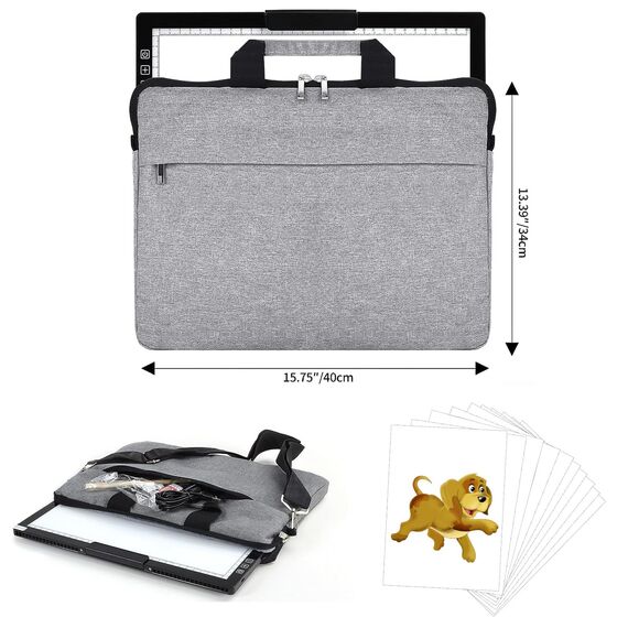 elice leuchtplatte din a4 mit Tasche/Ständer,Wiederaufladbares leuchttisch A4,Tragbares 6 Helligkeitsstufen & Stufenloses Dimmen zeichenplatte,light pad für Diamond Painting,Zeichnen,Skizzieren,Tattoo