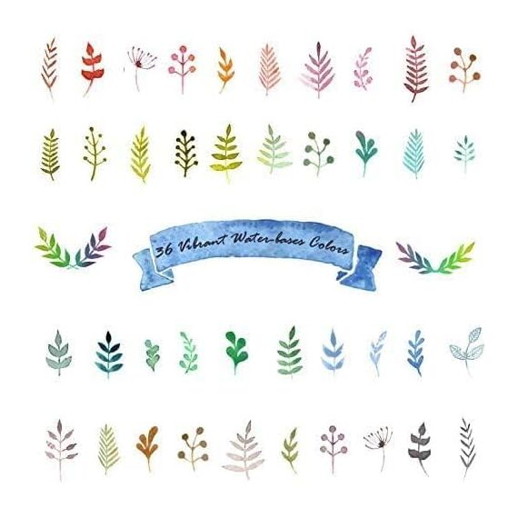 Ohuhu Dual Brush Pen Set, 36 Filzstifte Pinselstifte für Erwachsene Wasserbasis Doppelfasermaler Brush Pen für Kalligraphie Zeichnung Manga Malbuch Handlettering Stifte für Mandalas, Maui-Serie